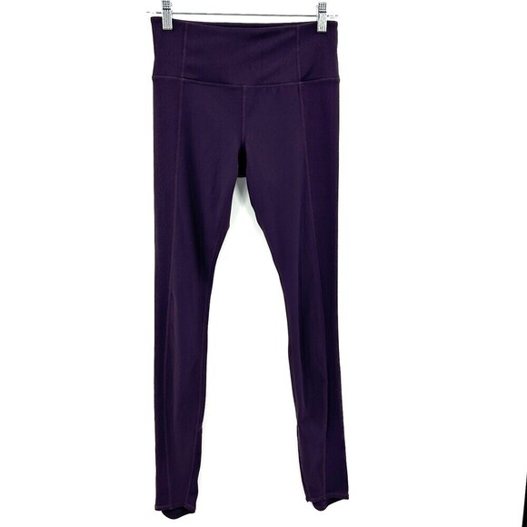 ATHLETA Purple Barre Rib Tight Powervita Regal Plum Workout Legging Small Petite - Picture 2 of 8
